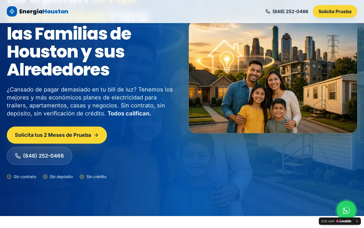 Energía Houston - página web diseñada por Olarte Digital Hub